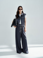 Women's Elastic Waist Oversized Wide-Leg Pants