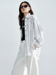 Women's Textured Vertical Striped Shirt