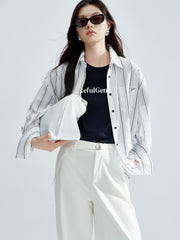 Women's Textured Vertical Striped Shirt