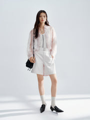 Women's U-neck Vertical Stripe Slim Fit Knitted Vest