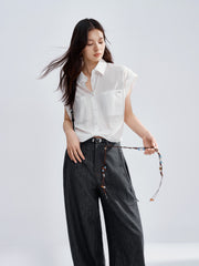 Women's Irregular Twist Batwing Sleeve Shirt