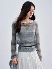 Women's loose hollow-out oversized blouse