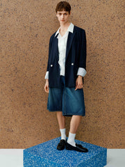 Women's Linen-Lyocell Double-Breasted Blazer