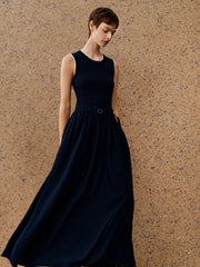 Women's Linen-Blend Paneled Sleeveless Dress