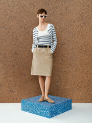 Women's Slim-Fit Striped Knit Cardigan  [Available only in China]