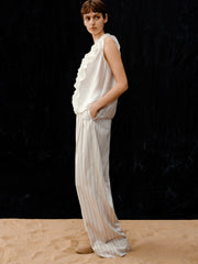 Women's Casual High Waist Vertical Stripe Pants