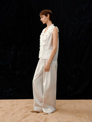 Women's Casual High Waist Vertical Stripe Pants