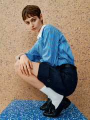 Women's High-Waist Shorts with Rolled Hem