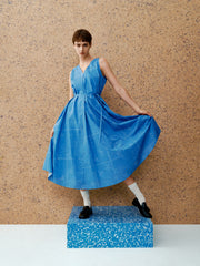 Women's V-Neck Allover Print A-Line Dress  [Available only in China]
