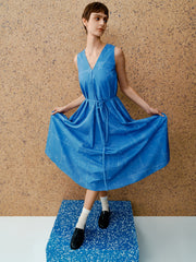 Women's V-Neck Allover Print A-Line Dress  [Available only in China]