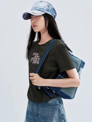 Women's 3D Foam Print Short Sleeve T-Shirt