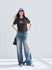 Women's 3D Foam Print Short Sleeve T-Shirt
