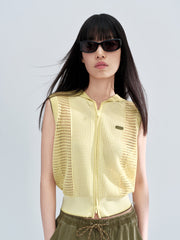 Women's Casual Hooded Hollow Out Knit Vest