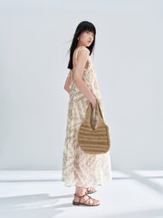 Women's Backless Spaghetti Strap Holiday Maxi Dress