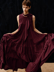 Women's Flared Tiered Long Dress
