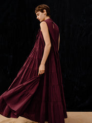 Women's Flared Tiered Long Dress