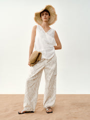 Women's Casual Printed Wide-Leg Pants