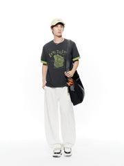 Men's Contrast Embroidered T-Shirt
