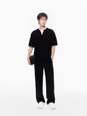 Men's Loose-Fit Contrast Henley T-Shirt
