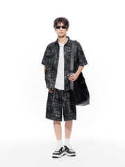 Men's Textured Jacquard Short-Sleeve Shirt