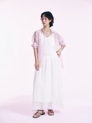 Women's Casual White Spaghetti Strap Dress