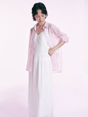 Women's Casual White Spaghetti Strap Dress