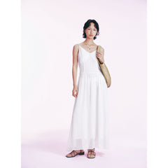 Women's Casual White Spaghetti Strap Dress