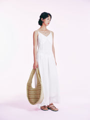 Women's Casual White Spaghetti Strap Dress