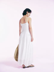 Women's Casual White Spaghetti Strap Dress