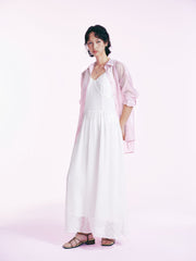 Women's Casual White Spaghetti Strap Dress