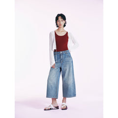 Women's Simple U-Neck Flattering Knit Tank Top
