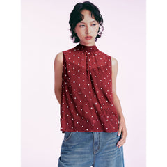 Women's Casual Polka Dot Camisole Top Two-Piece Set