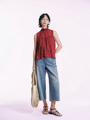 Women's Casual Polka Dot Camisole Top Two-Piece Set