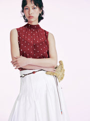 Women's Casual Polka Dot Camisole Top Two-Piece Set
