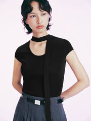 Women's Casual Slim Fit Flutter Sleeve  Top