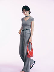 Women's Casual Slim Fit Flutter Sleeve  Top