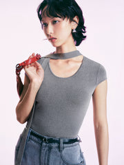Women's Casual Slim Fit Flutter Sleeve  Top
