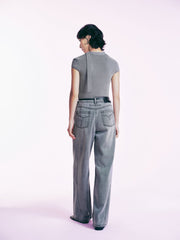 Women's Casual Slim Fit Flutter Sleeve  Top
