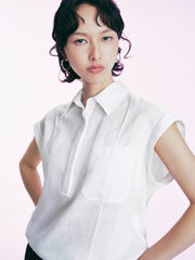 Women's Casual Sleeveless Lyocell Blend Shirt