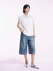 Women's Casual Sleeveless Lyocell Blend Shirt