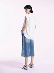Women's Casual Sleeveless Lyocell Blend Shirt