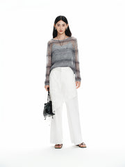 Women's loose hollow-out oversized blouse