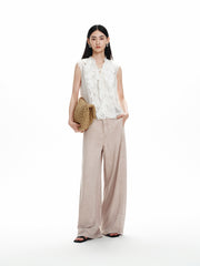 Women Elegant Ruffle Sleeveless Blouse