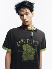 Men's Contrast Embroidered T-Shirt