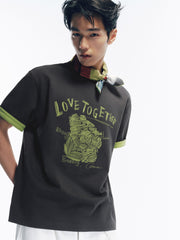Men's Contrast Embroidered T-Shirt
