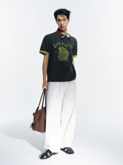 Men's Contrast Embroidered T-Shirt