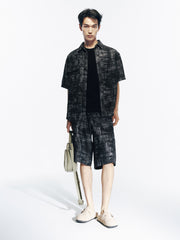 Men's Jacquard Wide-Leg Shorts
