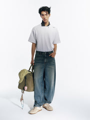 Men's Soft T-Shirt with Back Embroidery