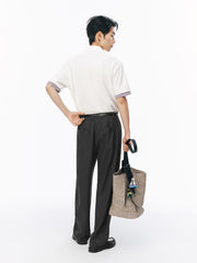 Men's Casual Zipper-Trimmed Polo