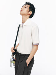 Men's Casual Zipper-Trimmed Polo
